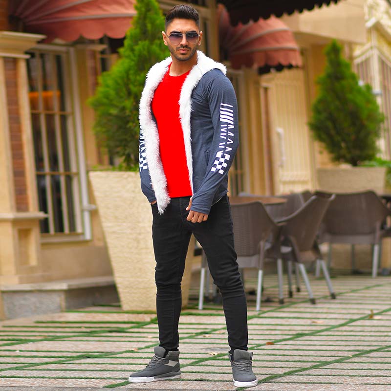 هودي مردانه لبه خز دار مدل ramyar