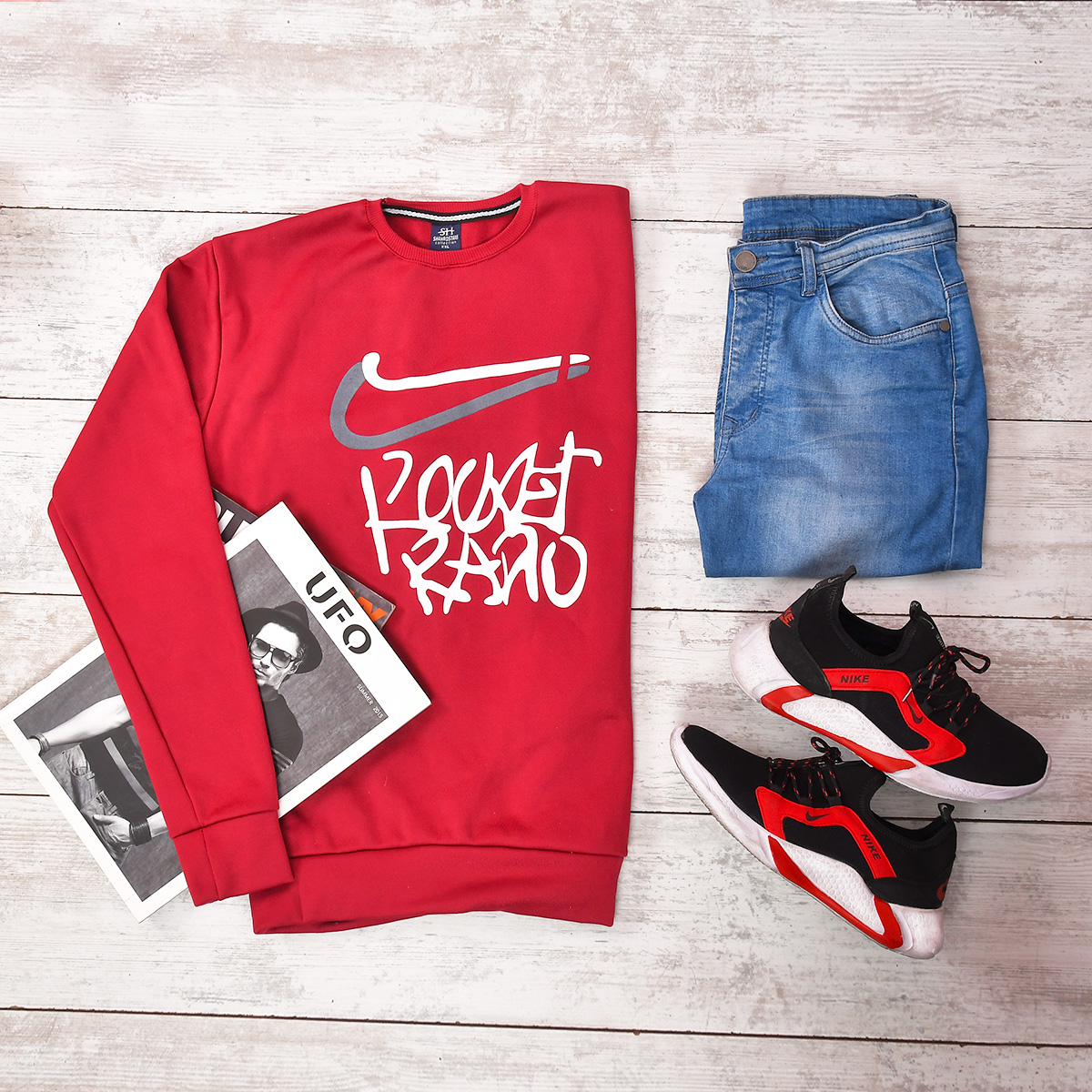 پلیور تو کرکی قرمز مردانه مدلRARO