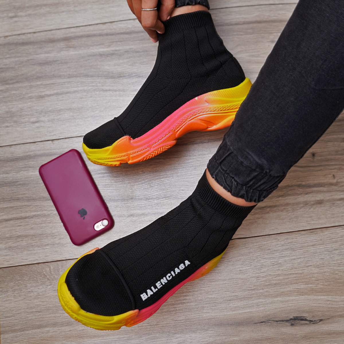 کفش ساقدار مشکی بالنسیاگا زنانه مدل Palmer