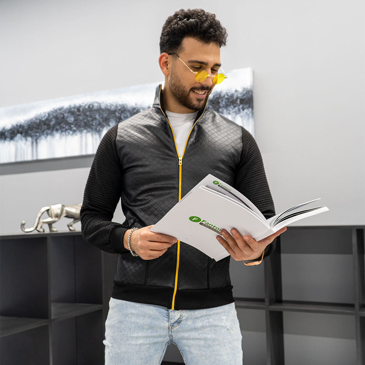 کاپشن چرم مردانه مدل TIVAN