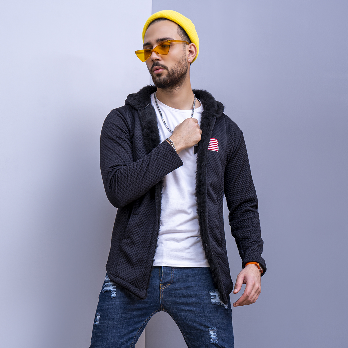 هودی لبه خزدار مردانه مدل barsan