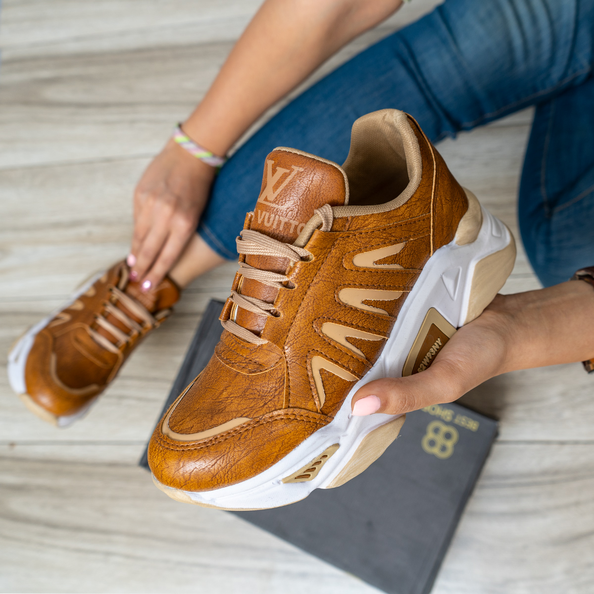 کفش ورزشی دخترانه عسلی مدل Teresa