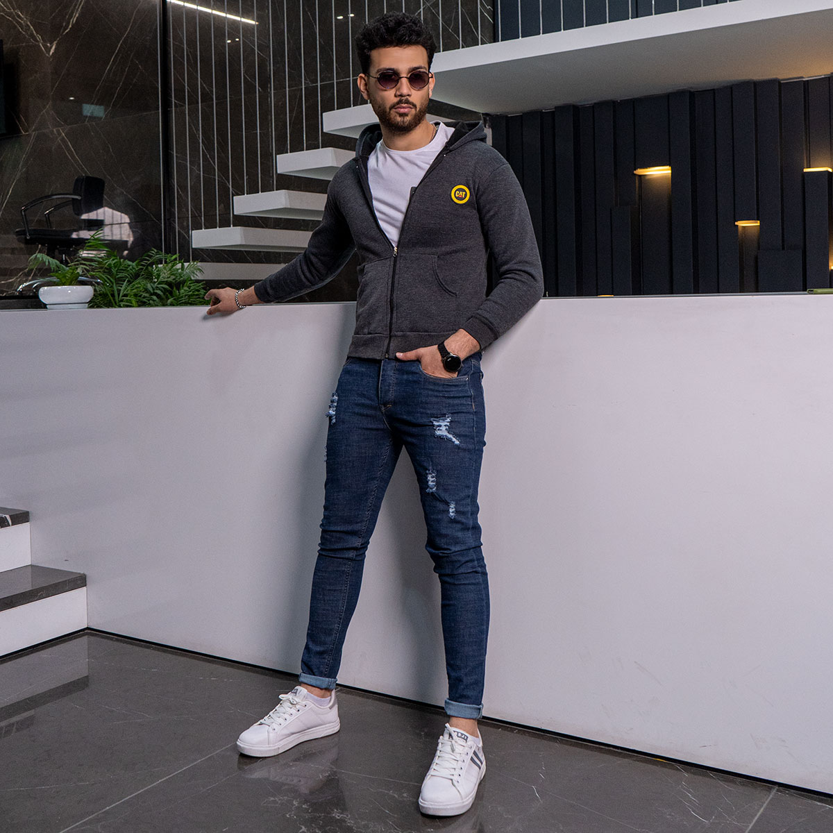 سوئیشرت تو کرکی مدل cat ذغالی