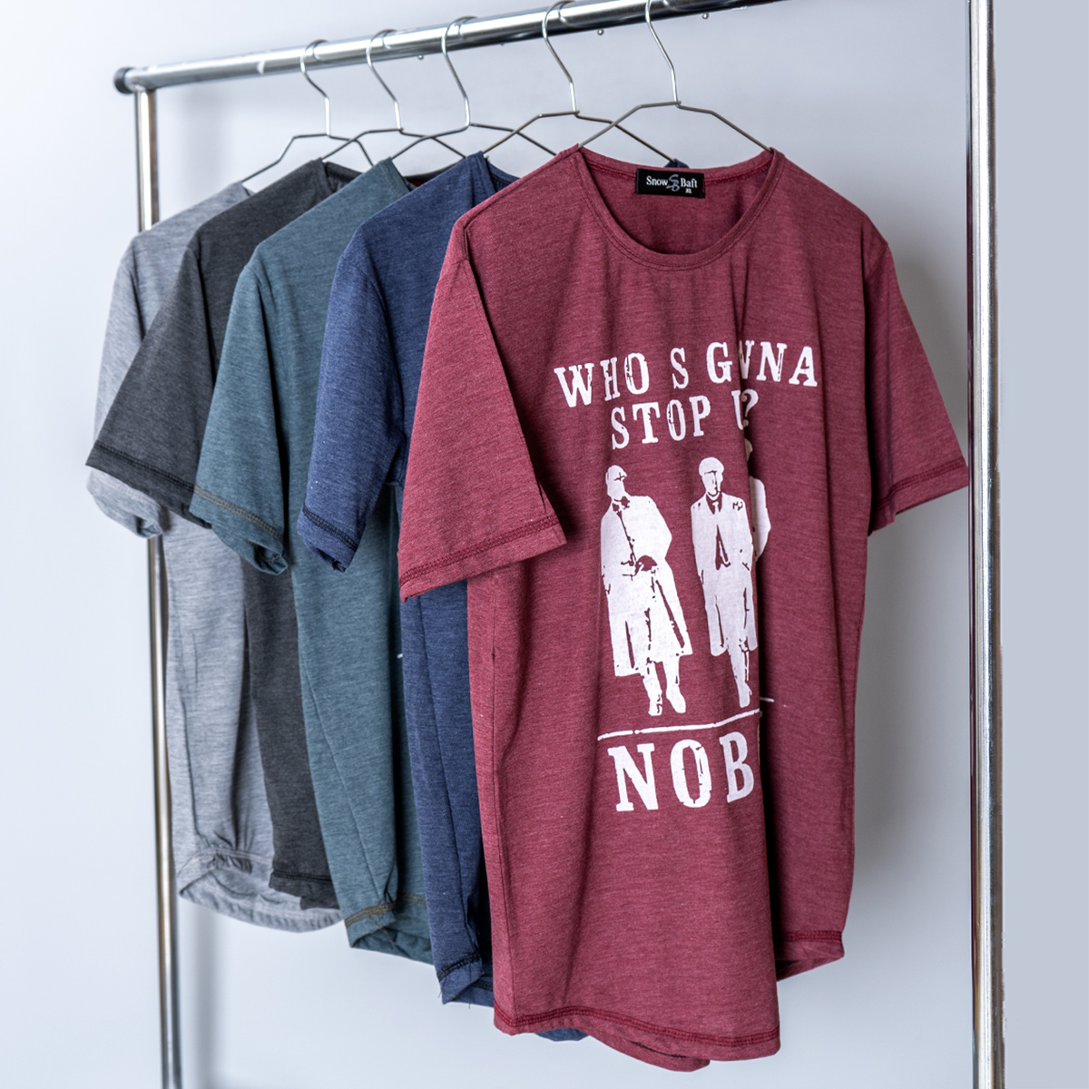 تیشرت NOBODY مردانه زرشکی مدل Montez