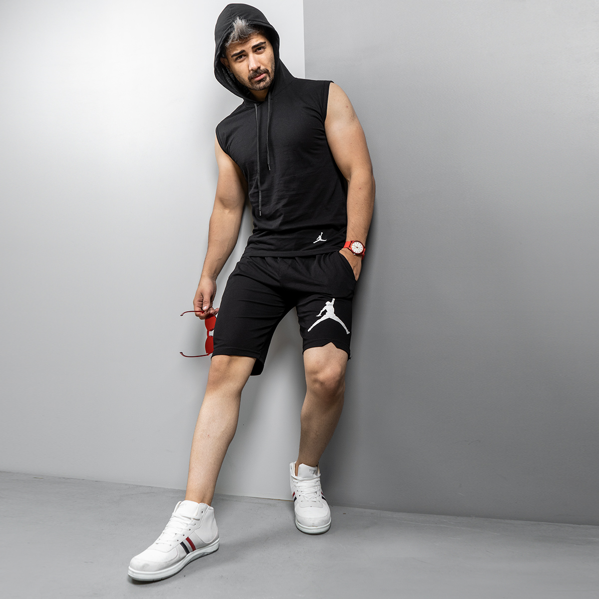 ست رکابی شلوارک جوردن مردانه مدل Sipra