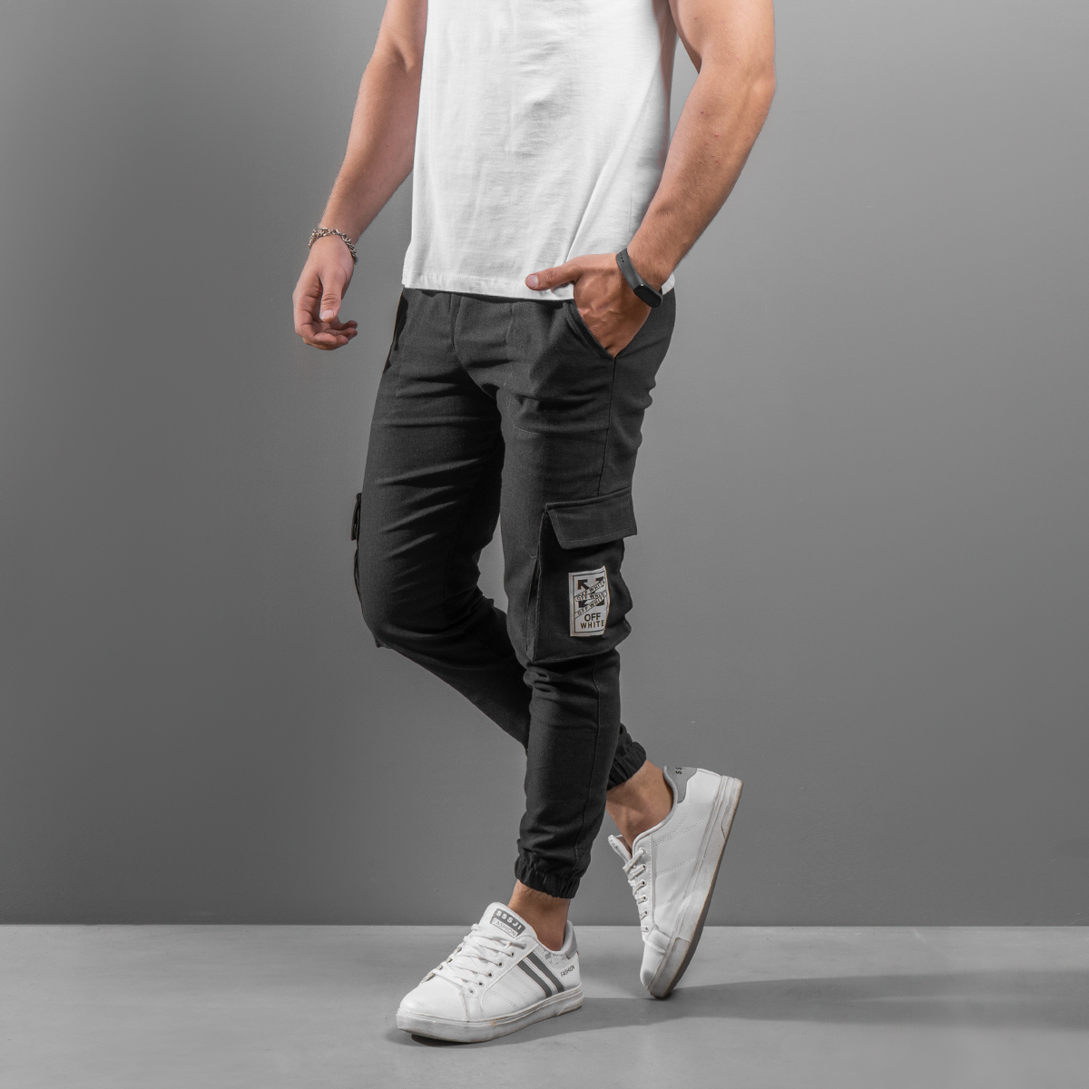 شلوار اسلش مردانه ذغالي مدل Karna