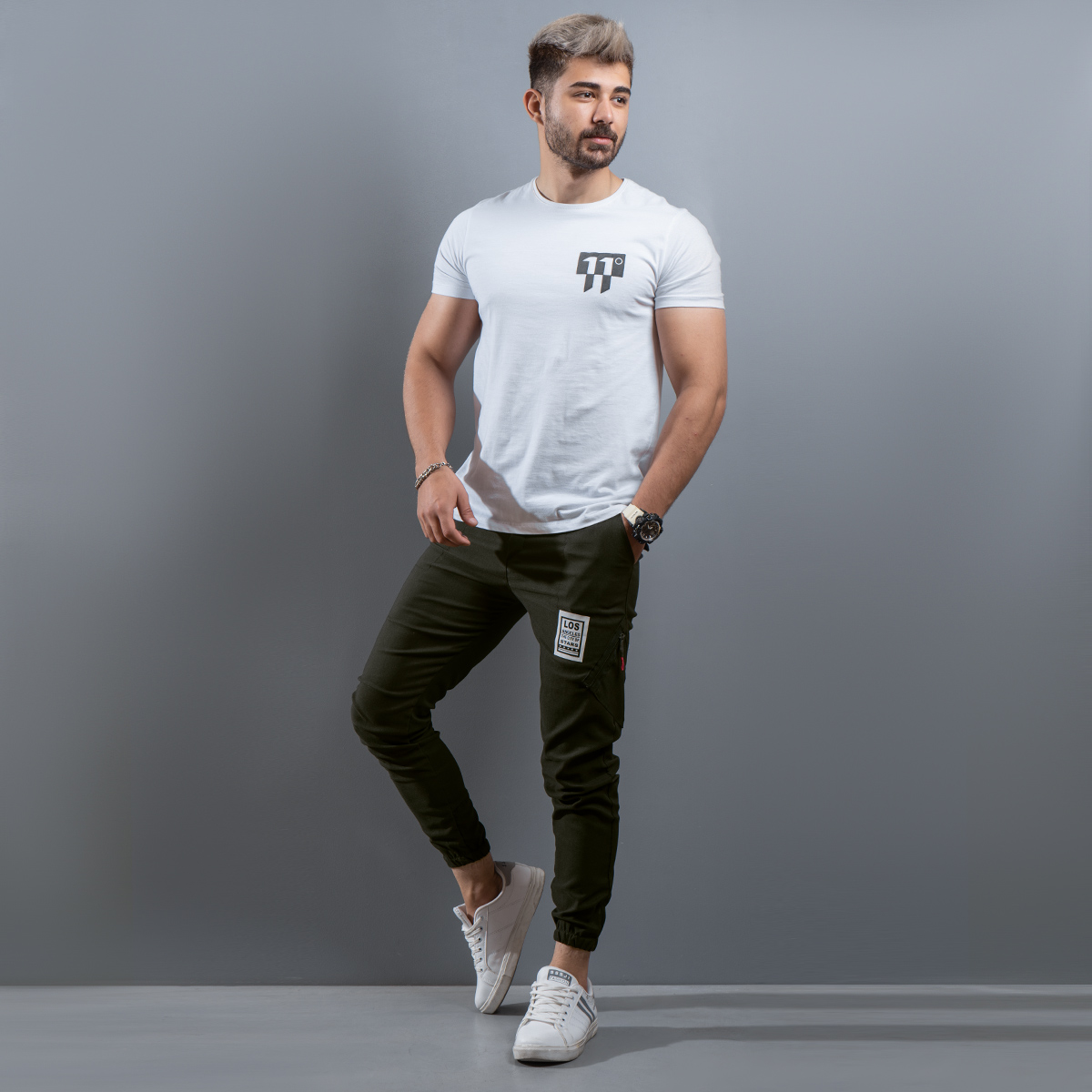 شلوار اسلش Los مردانه سبز لجني مدل kilin