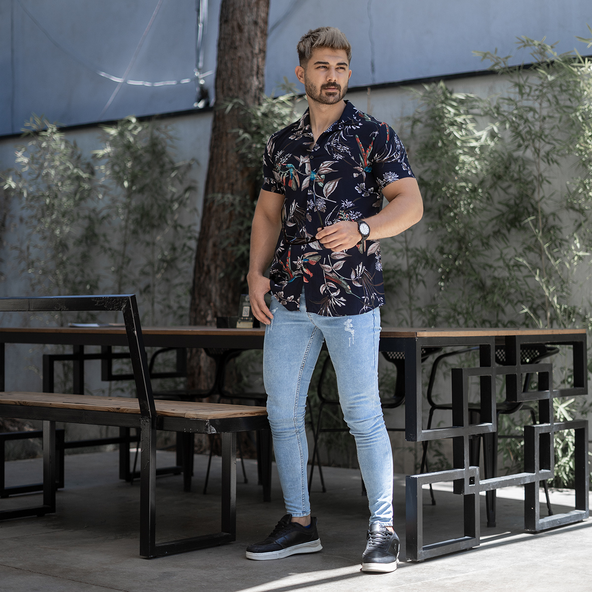 پیراهن هاوایی مردانه مدل Antoni