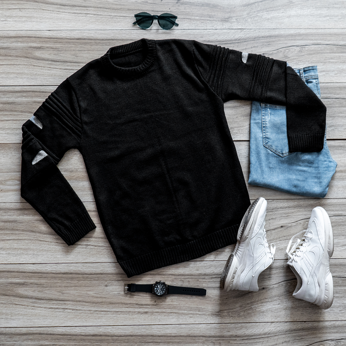 پلیور زاپ دار مردانه مشکی مدل solan