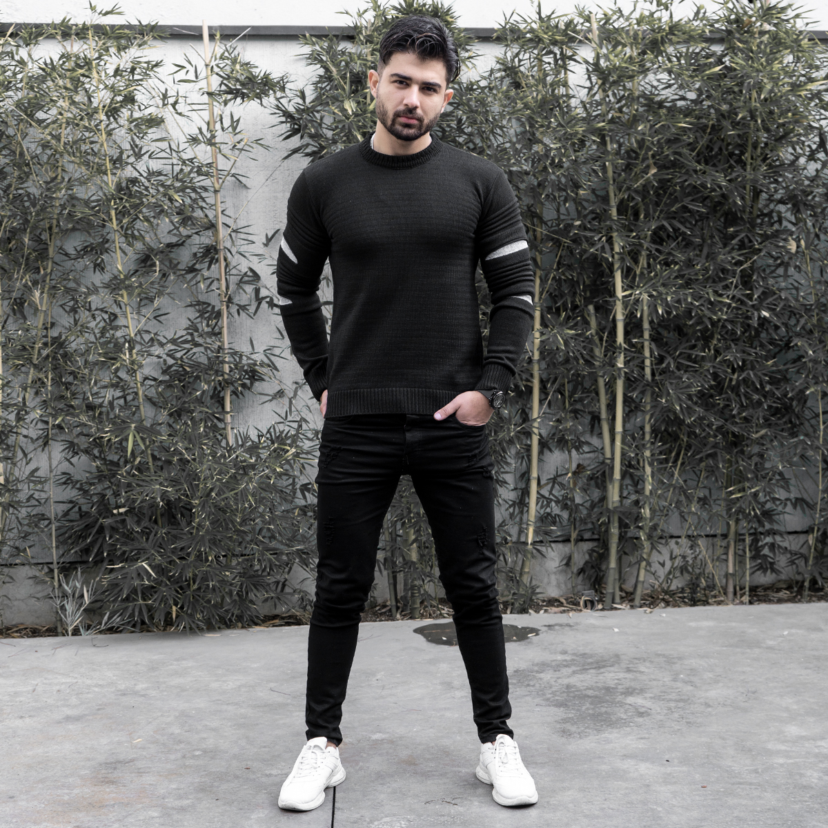 پلیور زاپ دار مردانه مشکی مدل solan