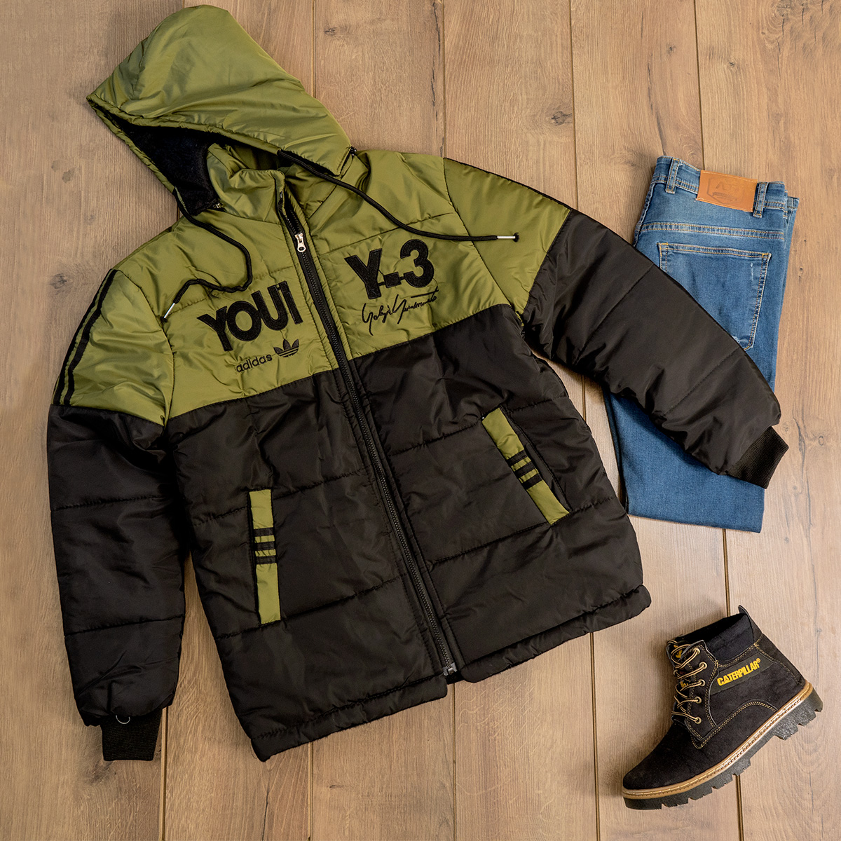 کاپشن مردانه Y-3سبز مدل YOUI