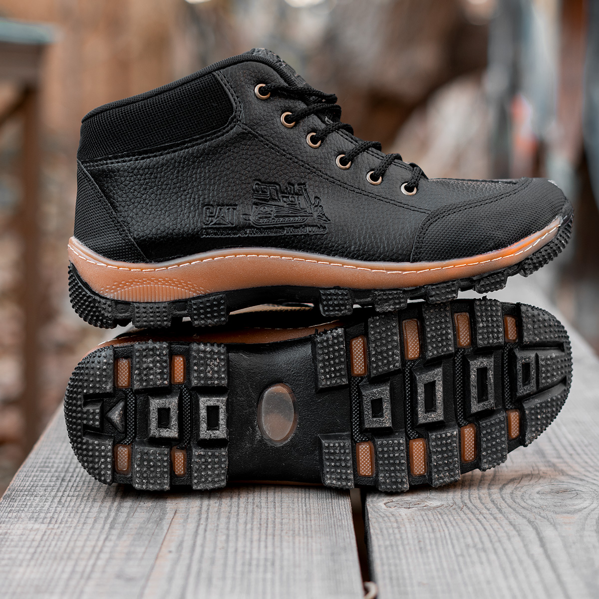 کفش ساقدار مردانه Catمشکی مدل hano