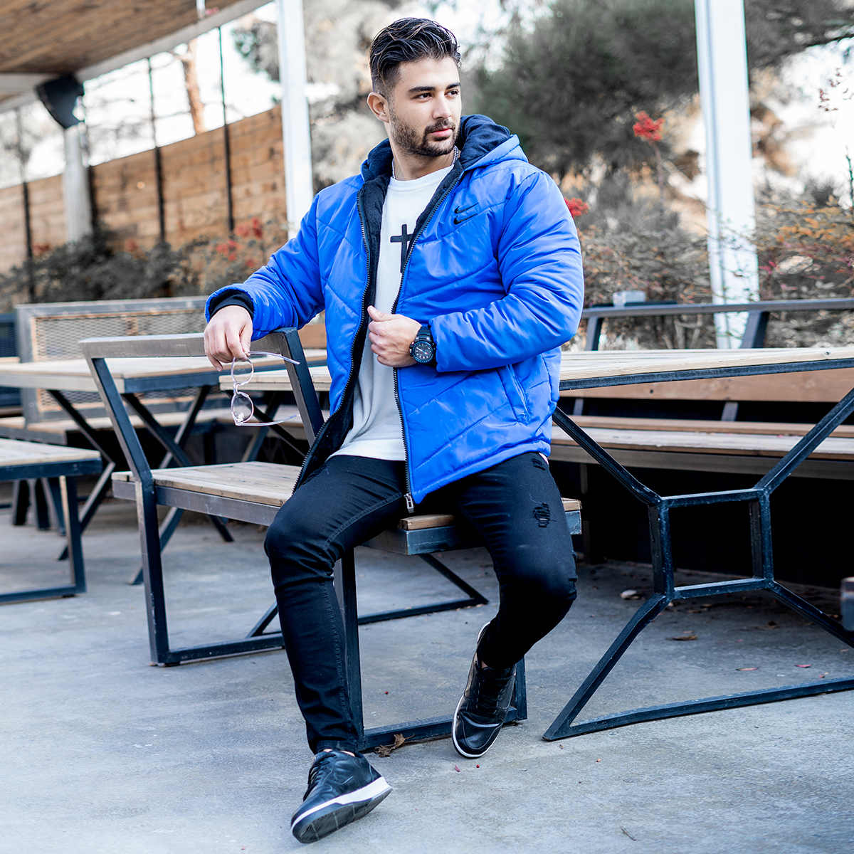 کاپشن دونایک آبی مردانه مدل PANORA