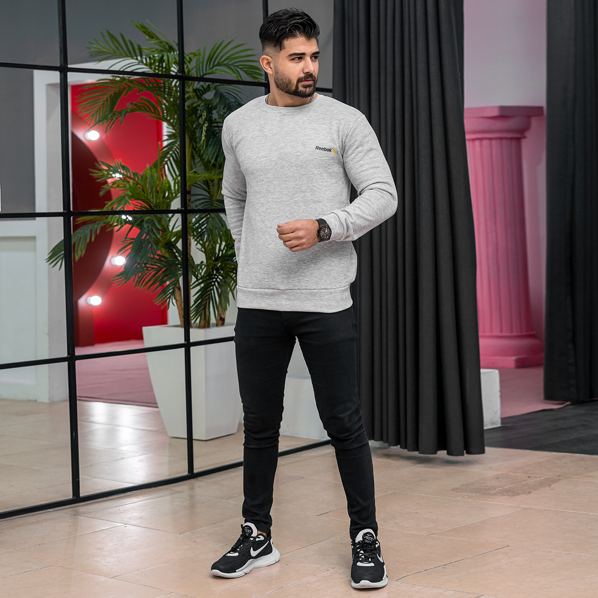 دورس ریبوک طوسی مردانه مدل Ashkan