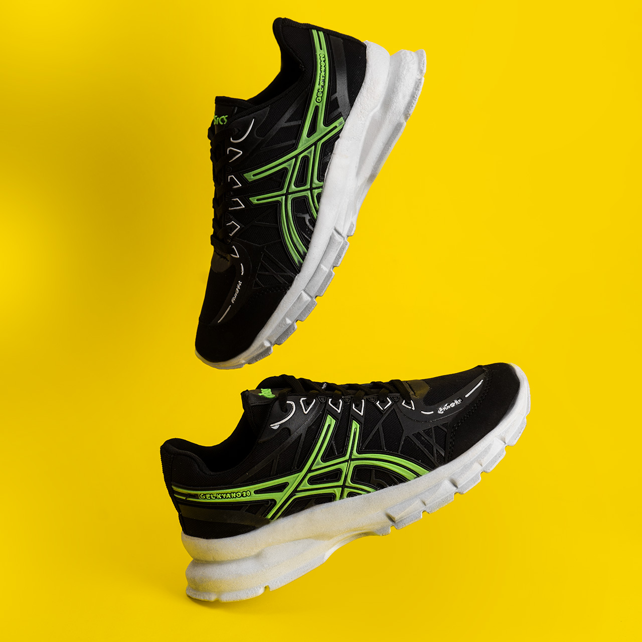 کفش ورزشی Asics مردانه مشکی سبز مدل Kaloni