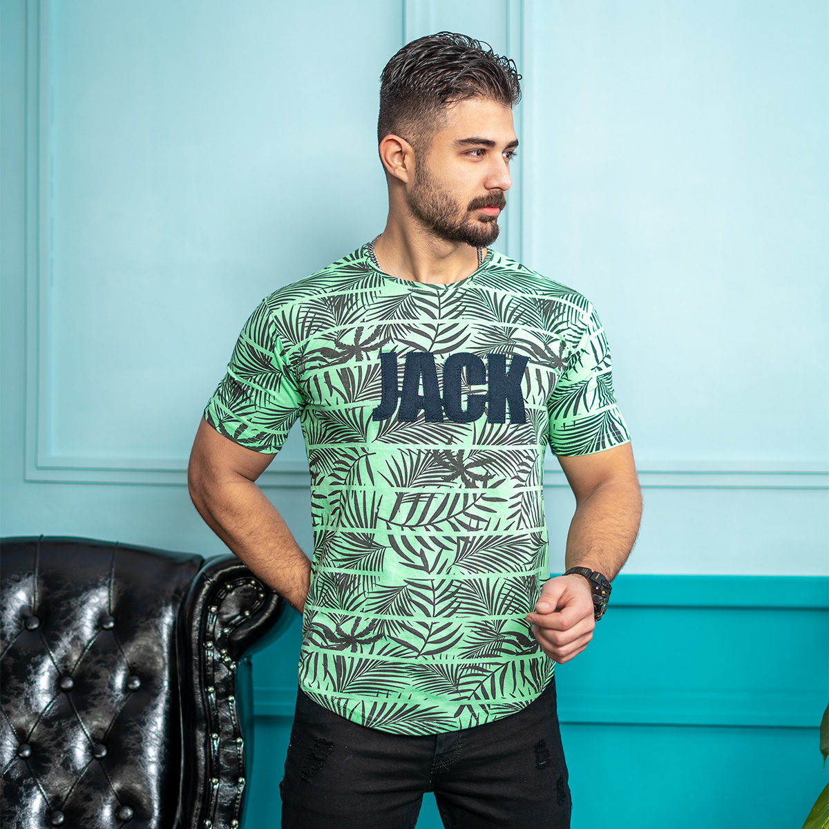 تیشرت مردانه سبز مدل Jack
