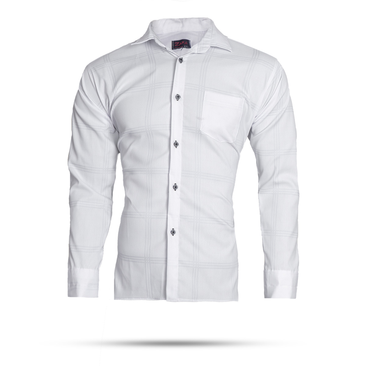 پیراهن مردانه چهارخونه سفید مدل Ravin