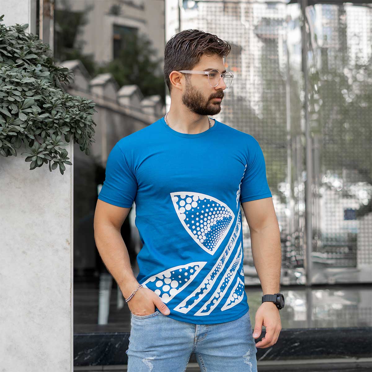 تیشرت آدیداس آبی مردانه مدل TIVAL