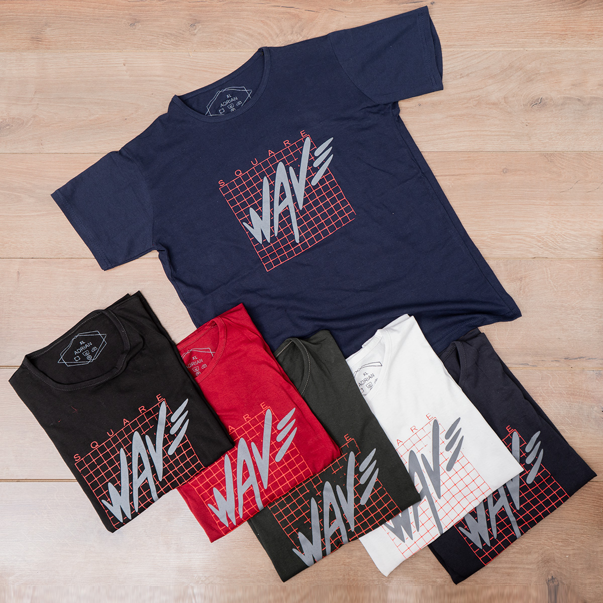 تیشرت مردانه سفید(T) مدل Wav