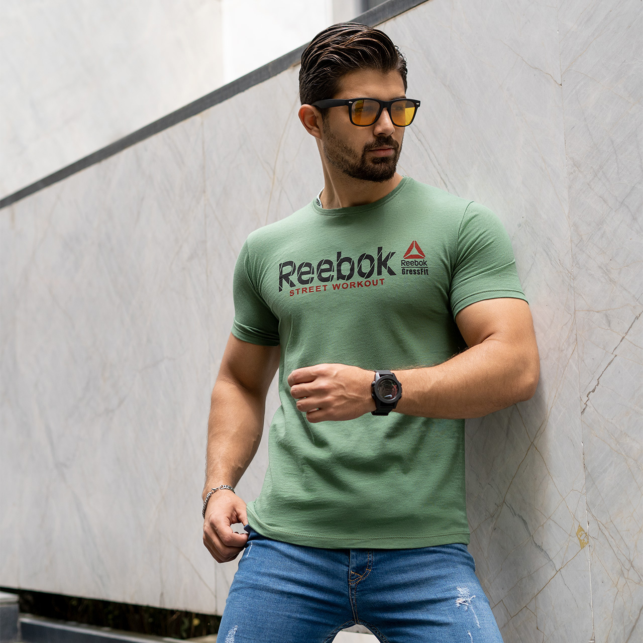 تیشرت ریبوک سبزمردانه مدل street