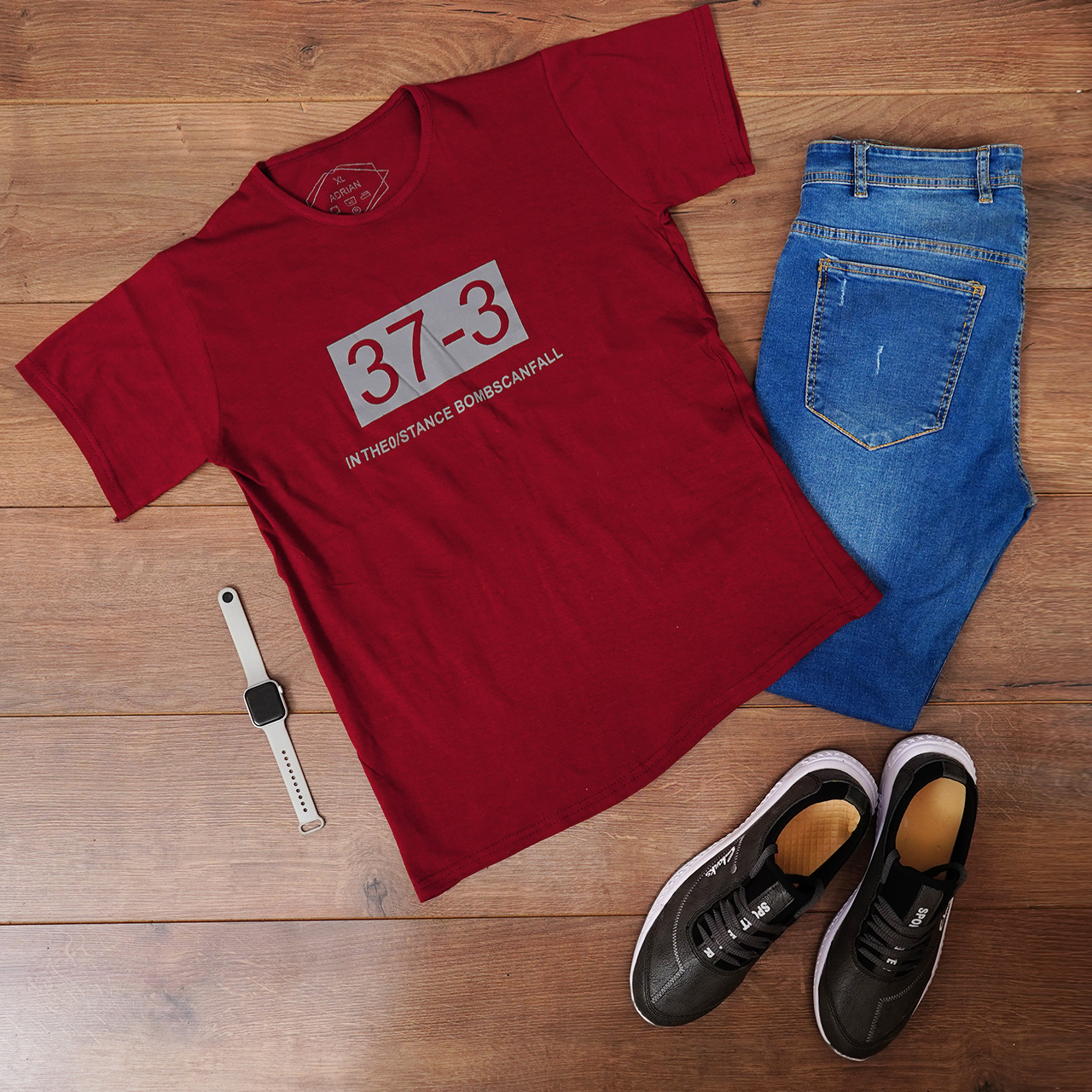 تیشرت مردانه قرمز(T) مدل 373