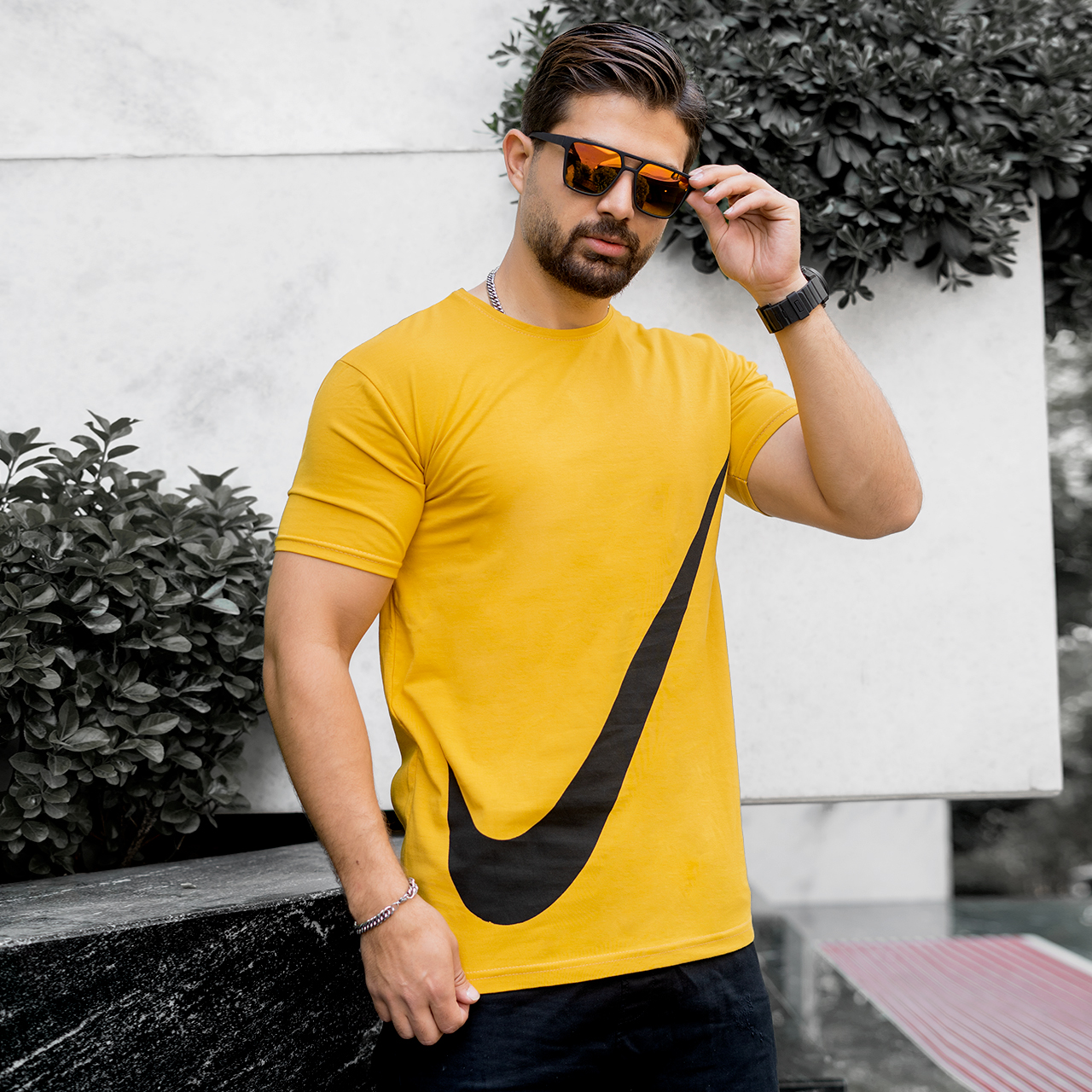 تیشرت نایک زرد مردانه مدل N400