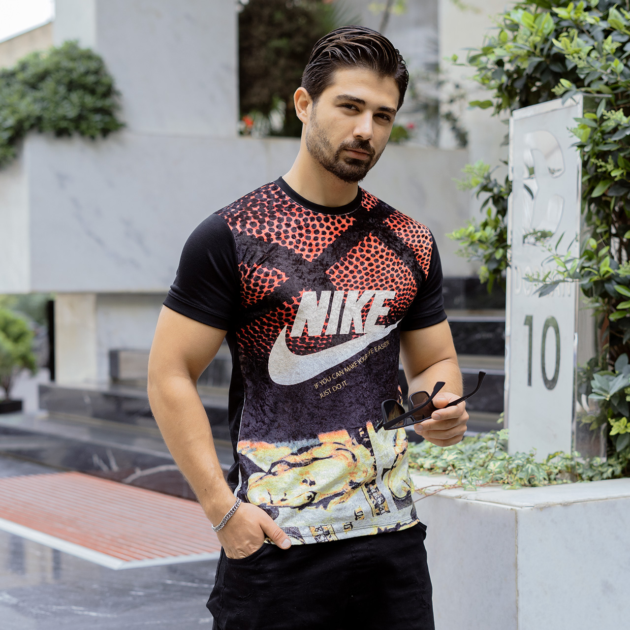 تیشرت مخمل مردانه نایک خال خال مدل L101