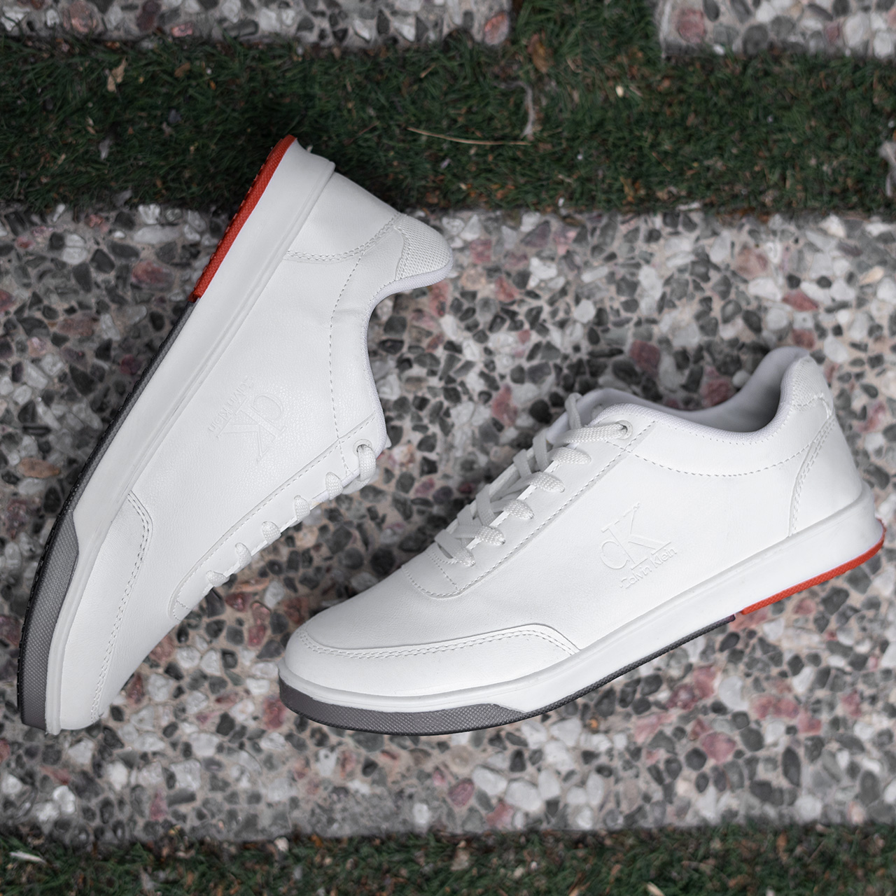 کفش تخت سفید مردانه CK مدل sevil