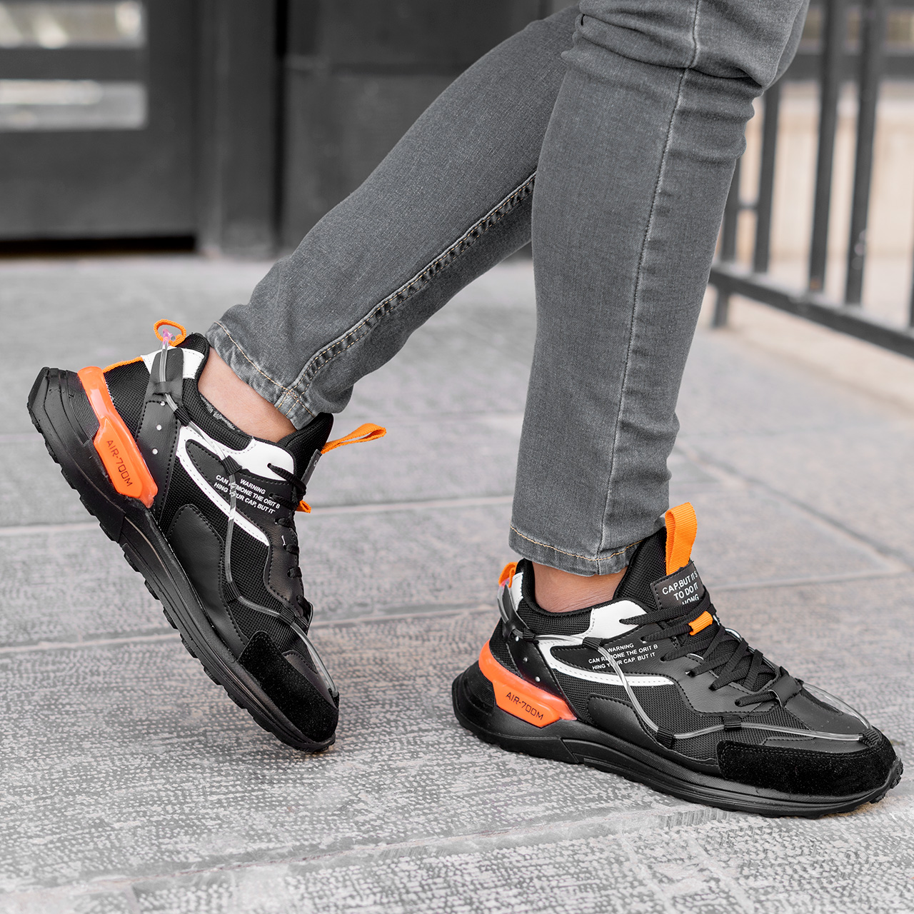 کفش ورزشی نایک مشکی نارنجی مردانه Zoom 700