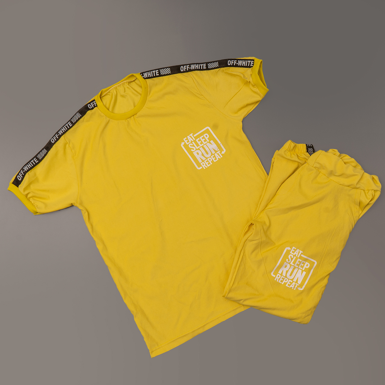 ست تیشرت شلوار مردانه زرد مدل Yamo