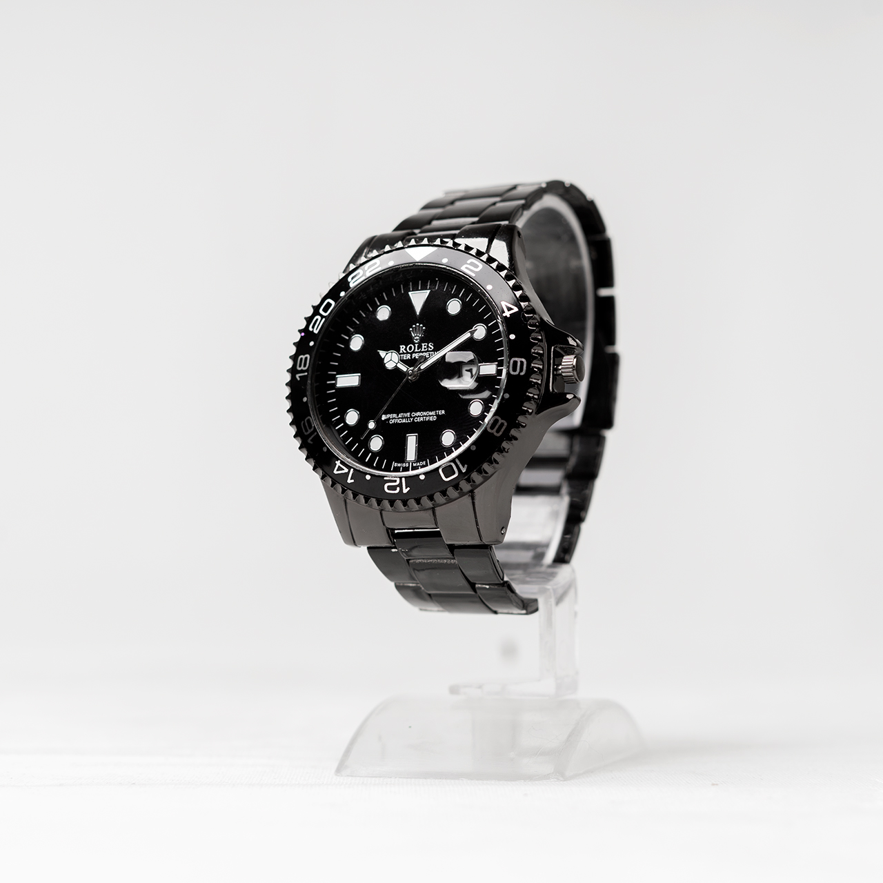 ساعت رولکس مشکی صفحه مشکی مردانه مدل 435