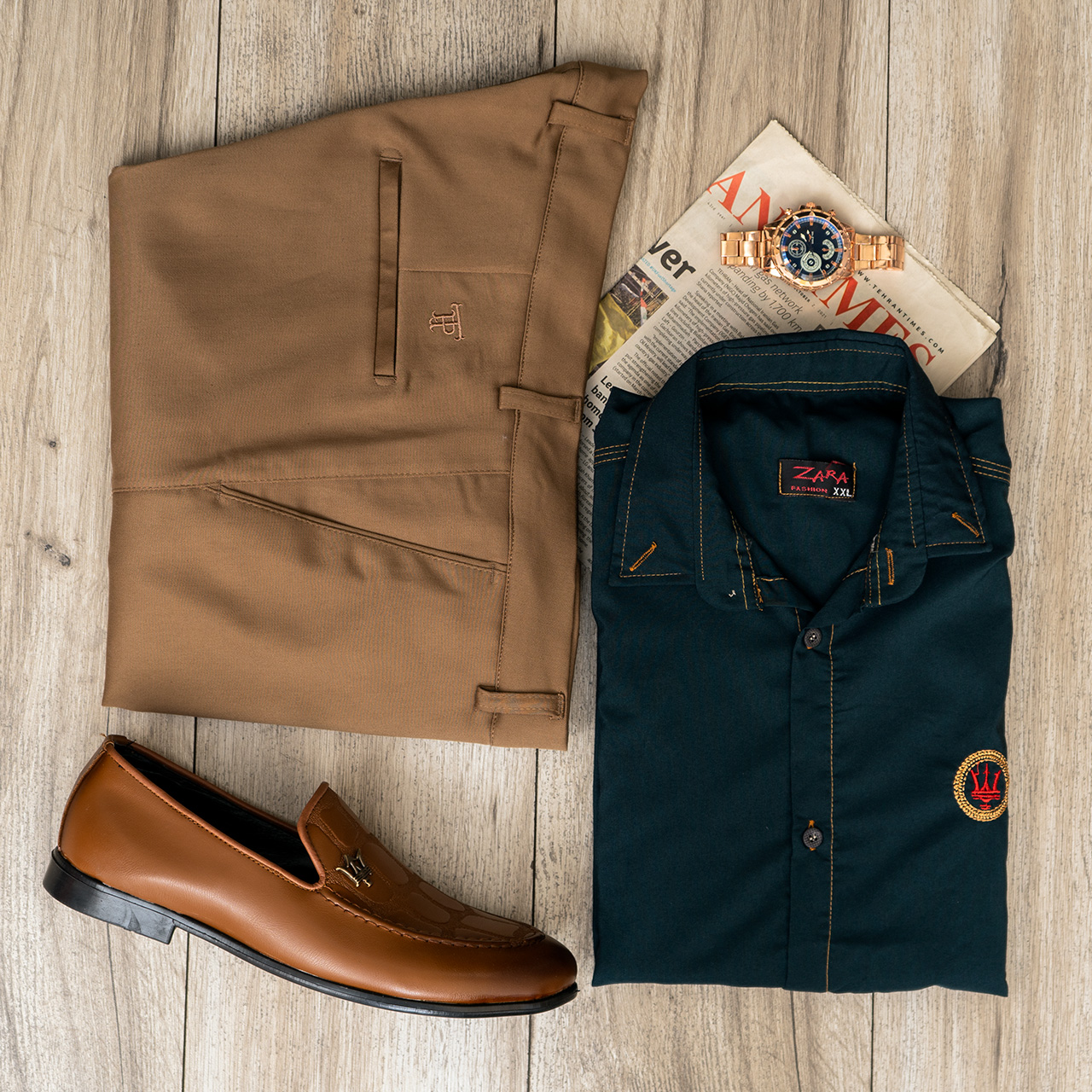 پیراهن مردانه سبز مدل Gabi