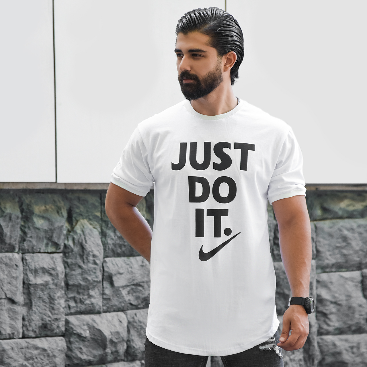 تیشرت سفید just do it مردانه مدلBehroz