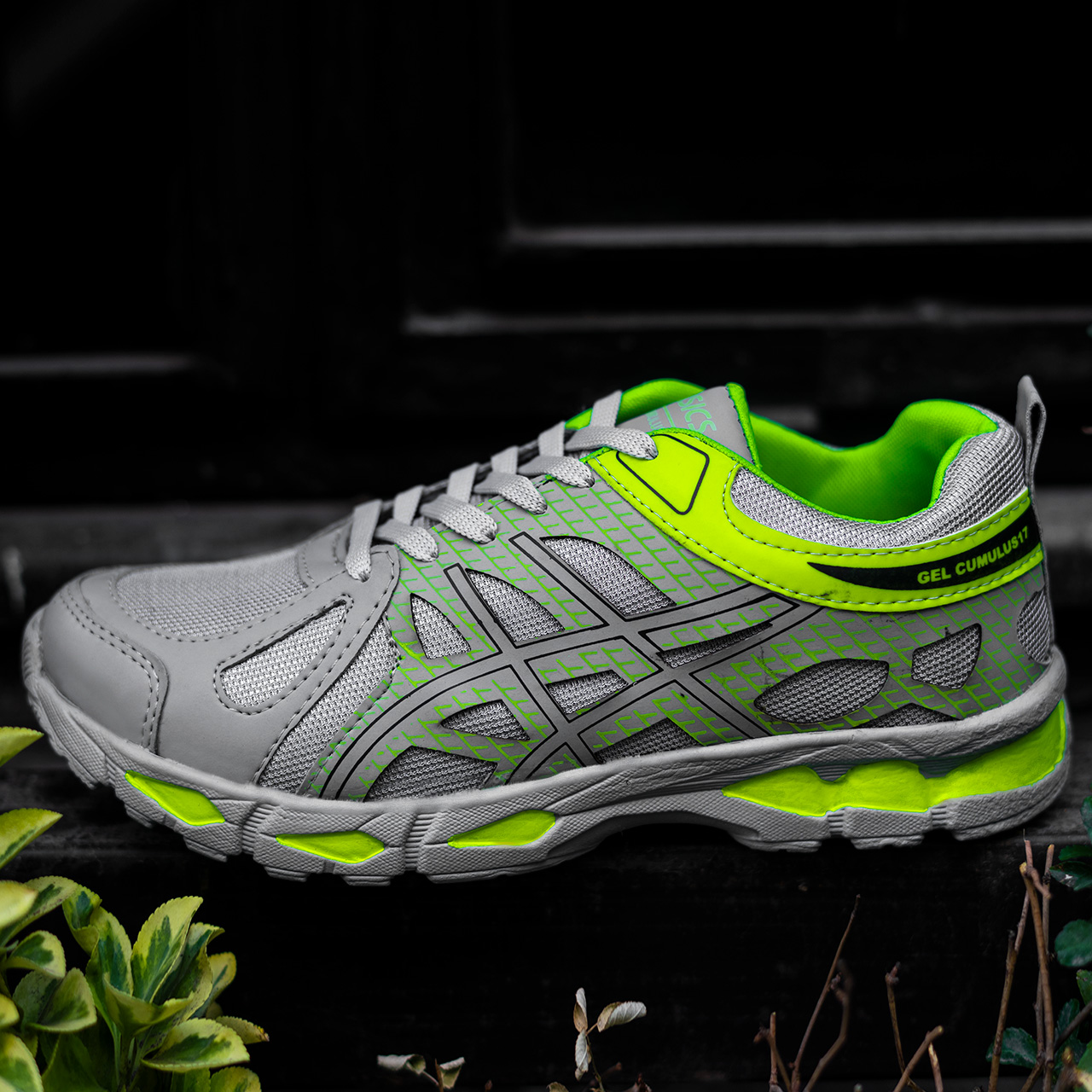 کفش ورزشی اسیکس طوسی-سبز مردانه مدل GEL17