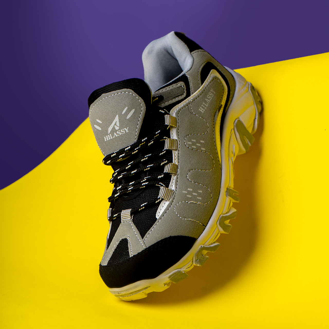 کفش ورزشی مردانه HILASSY طوسی مدل F53