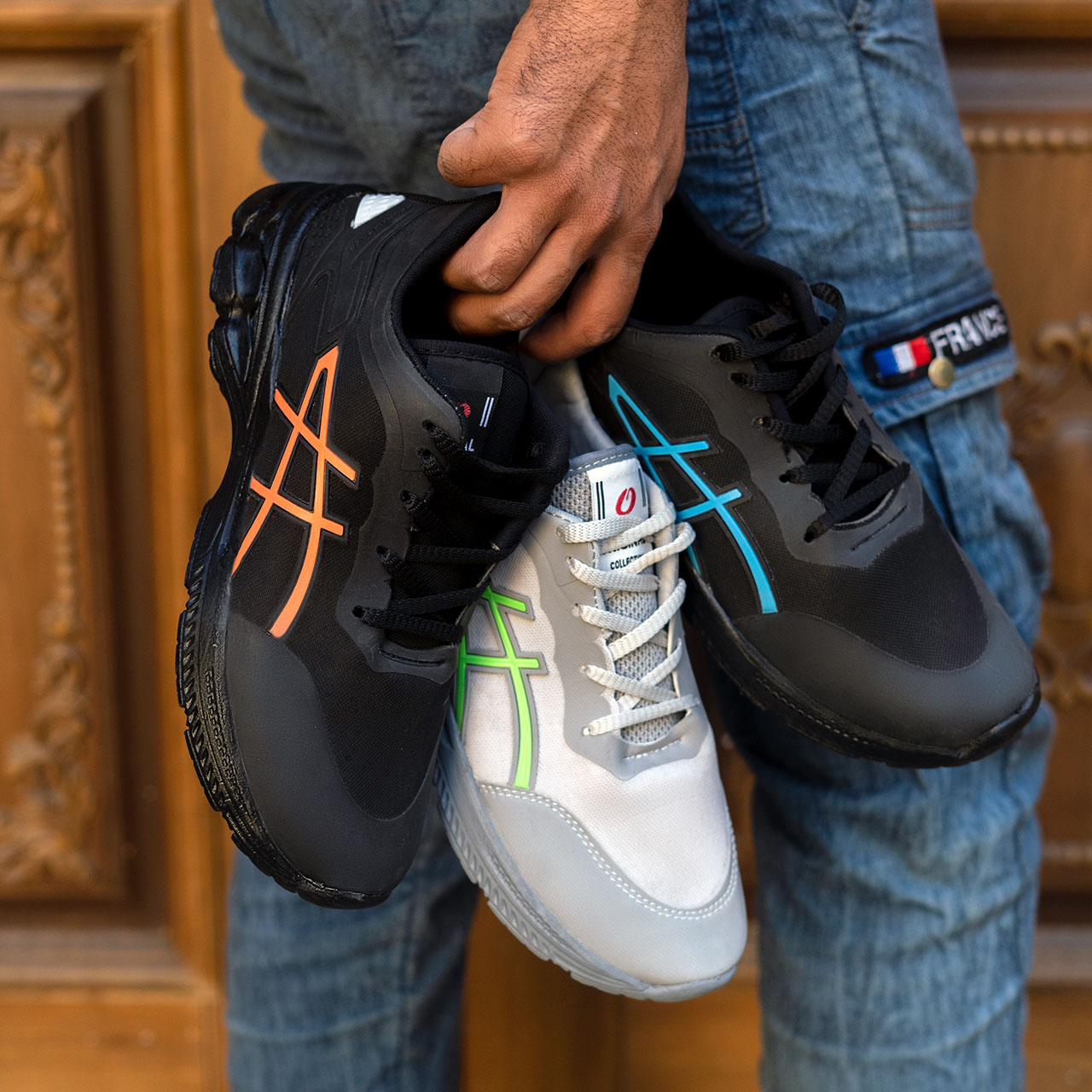 کفش ورزشی مشکی آبی زیره مشکی مردانه مدل Rail