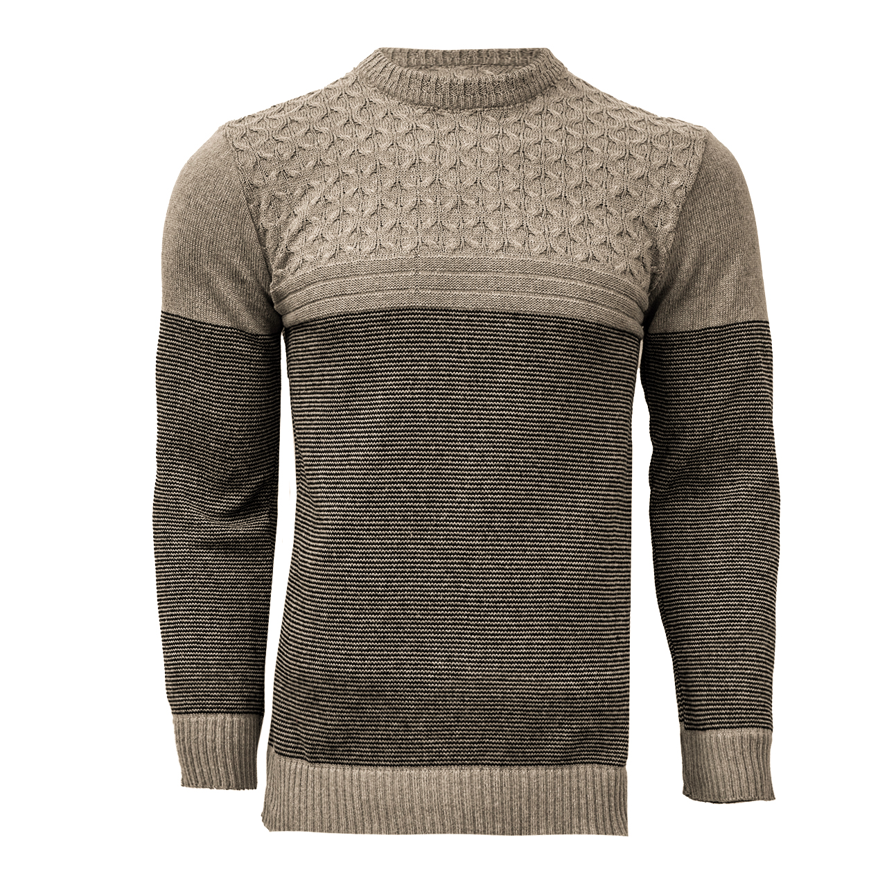 پلیور مردانه راه راه کرم مدل navid