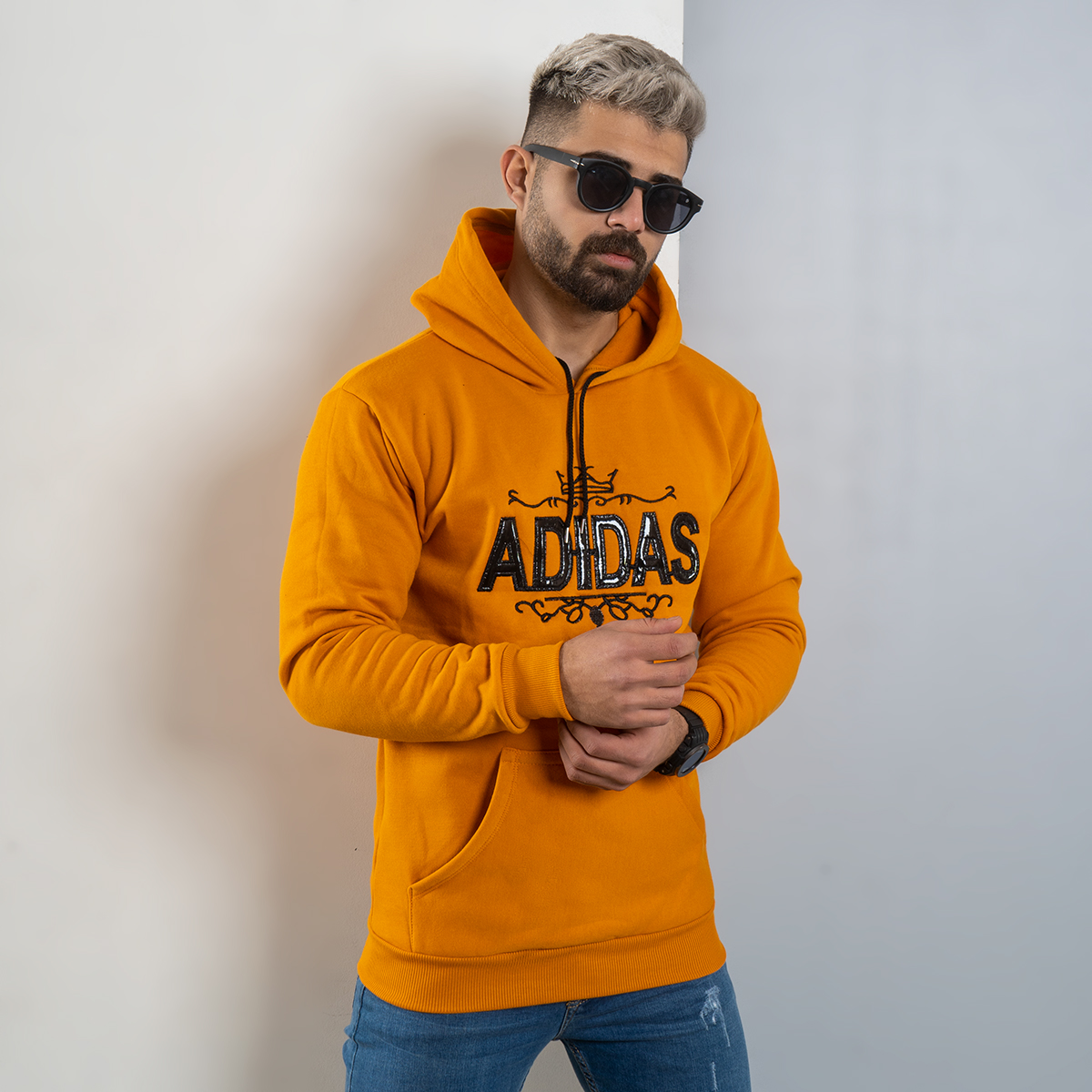 هودی مردانه Adidas خردلی مدل Sahand