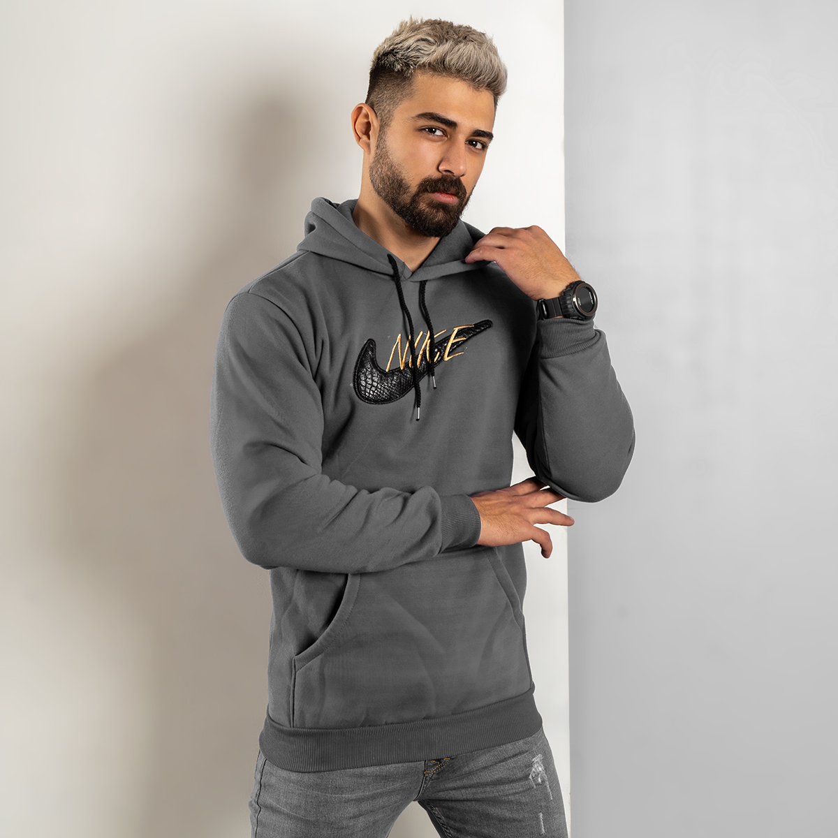 هودی Nike طوسی مردانه مدل Henry