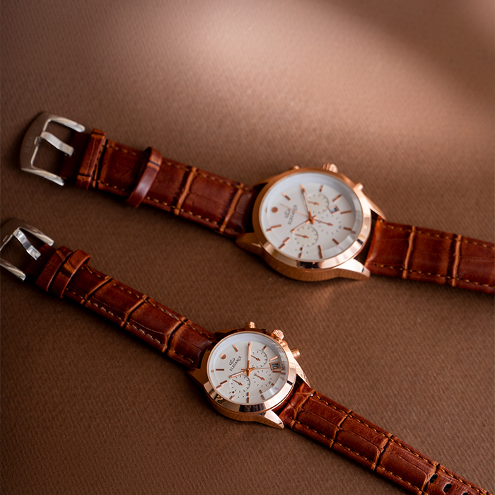 ست ساعت ELEGANCE زرگلد صفحه سفید مدل Unix