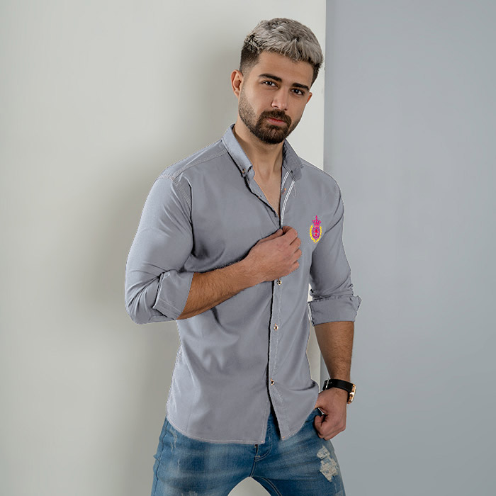 پیراهن مردانه طوسی مدل Gabi