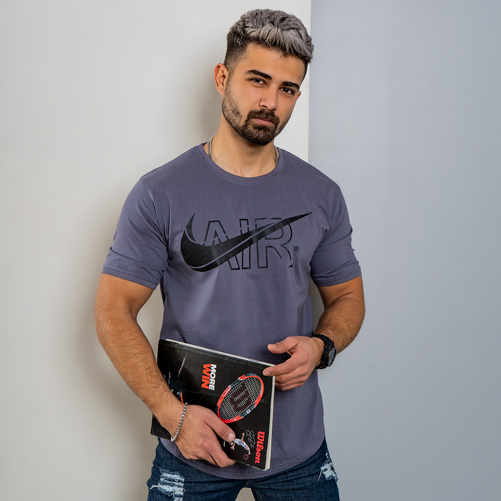 تیشرت مردانه NIKE AIR طوسی مدل ROKO