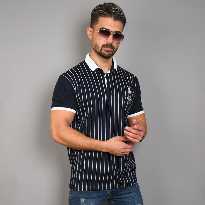 تیشرت مردانه سرمه ای مدل MONO