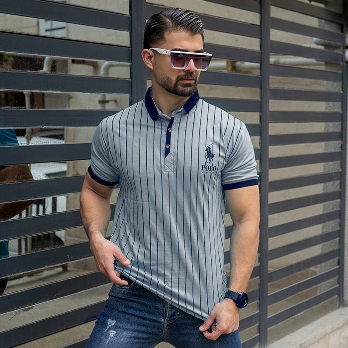 تیشرت مردانه طوسی مدل MONO