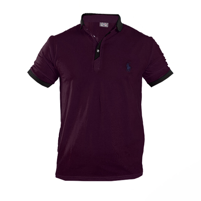 تیشرت مردانه زرشکی مدل Polo90