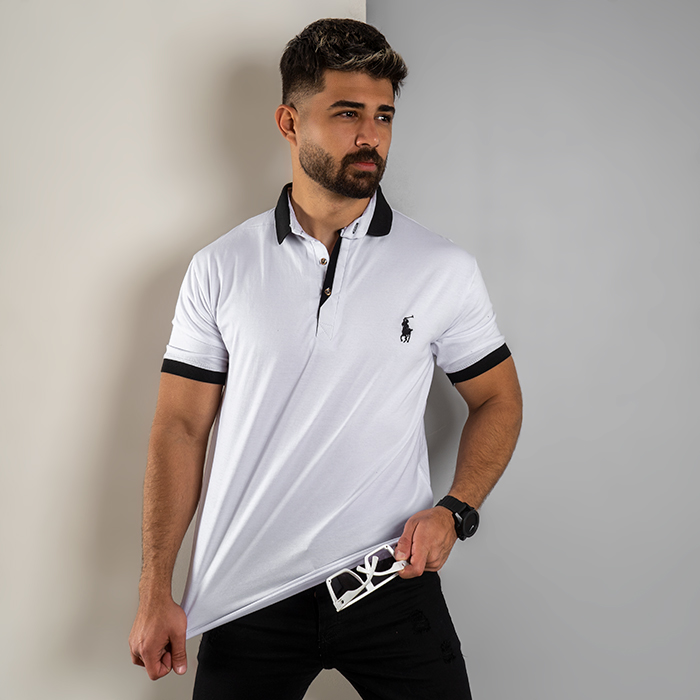 تیشرت مردانه سفید مدل Polo90