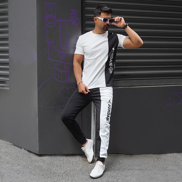 ست تیشرت شلوار سفید مردانه مدل Jordan