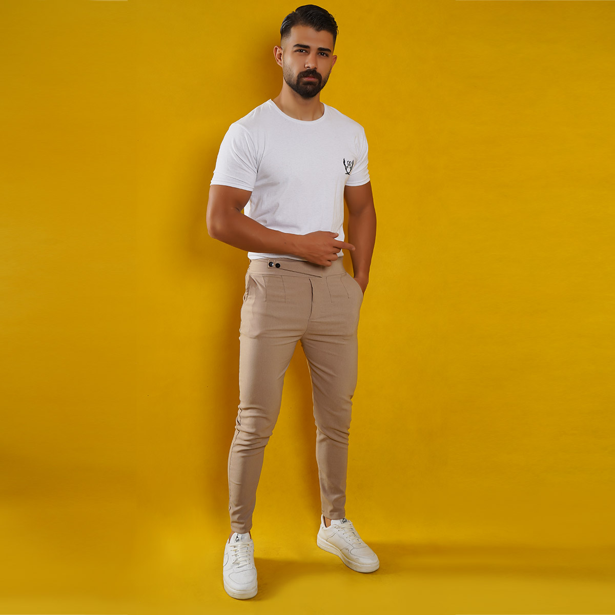 شلوار اسلش مردانه کرم مدل Matyar