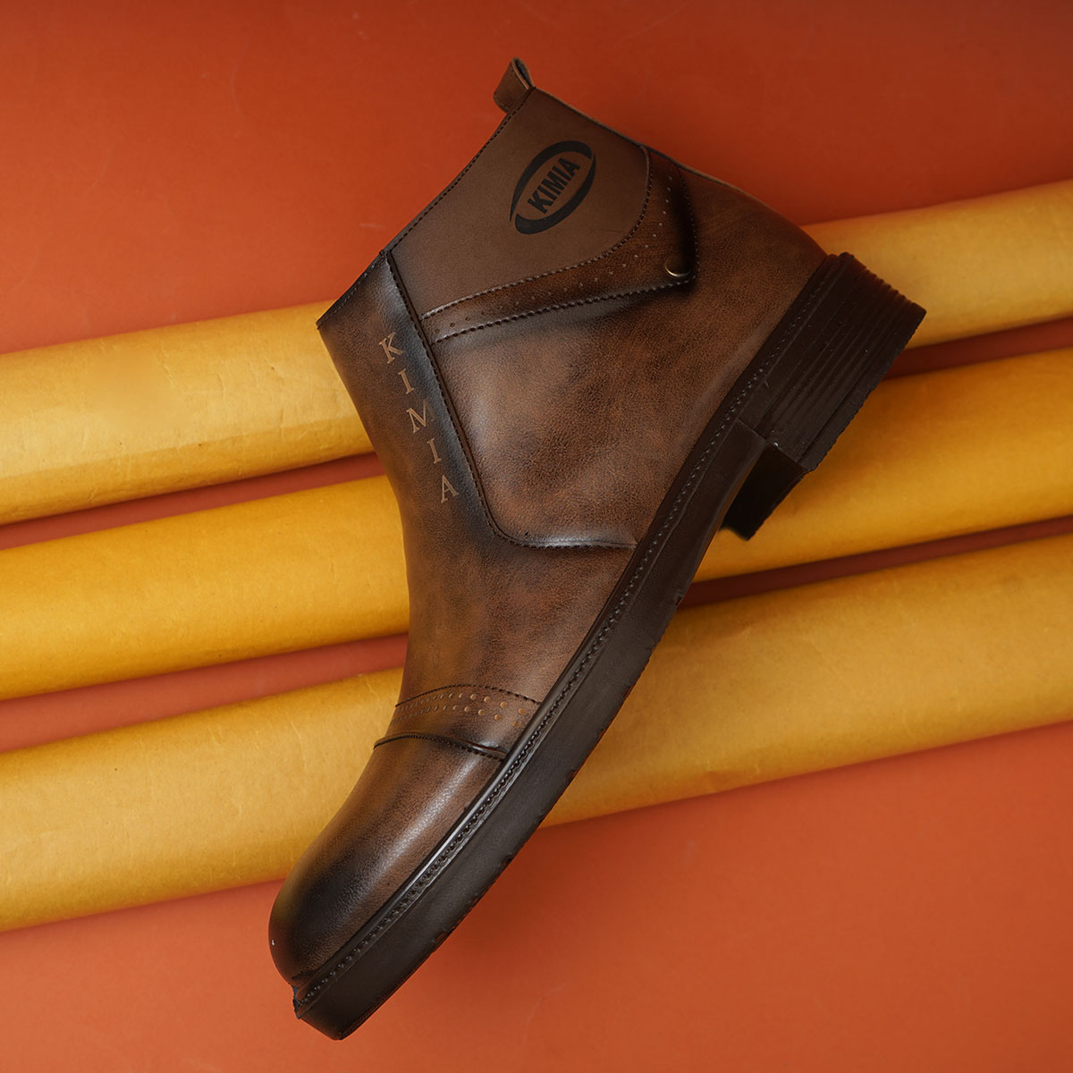 نیم بوت قهوه‌ای مردانه مدل Shahin