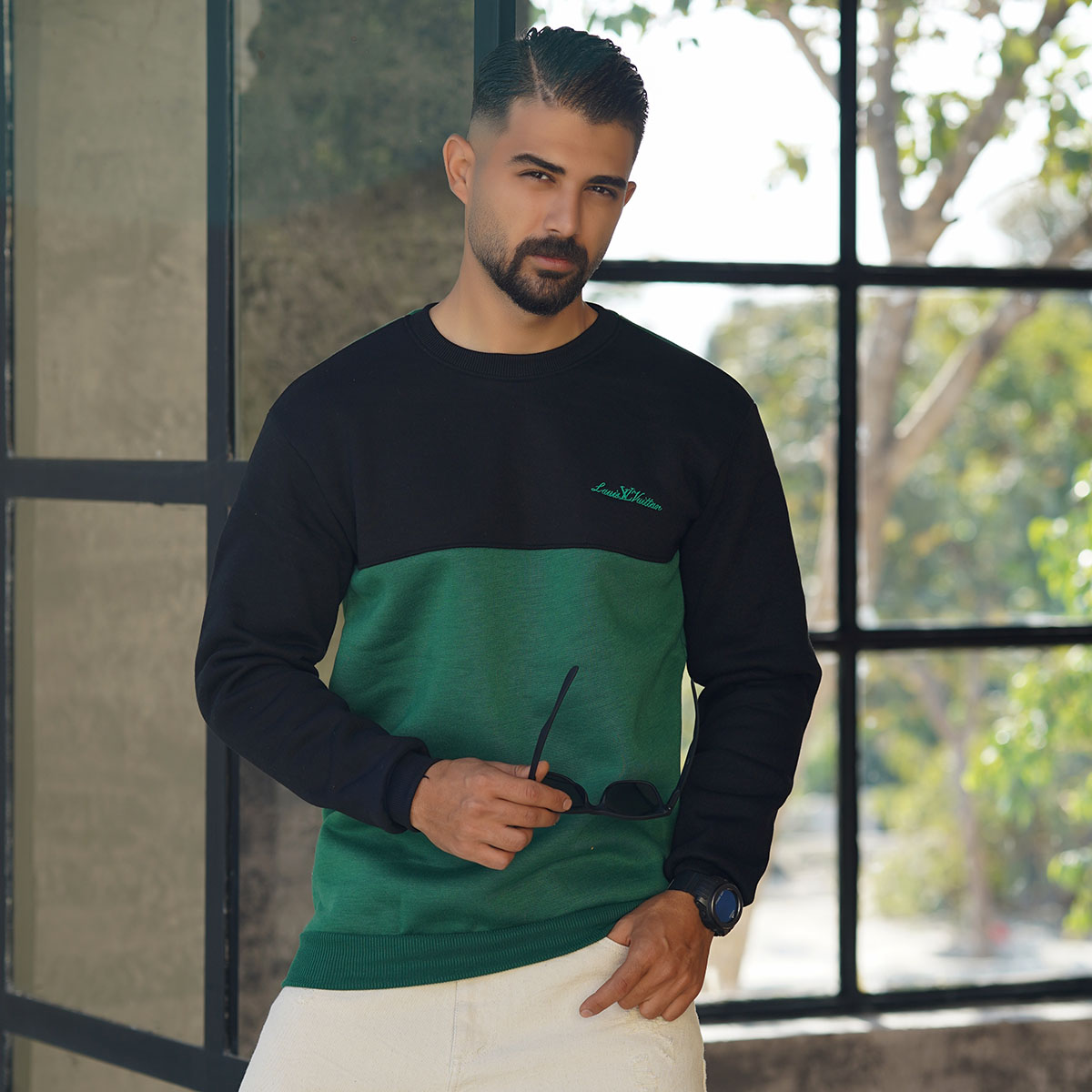 دورس مردانه مشکی سبز مدل Louis
